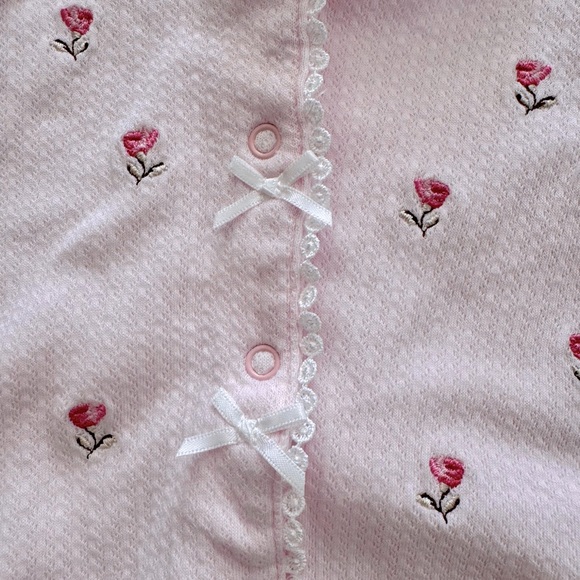 Pink Rosebud 2-Piece Footie Outfit with Matching Headband - Picture 4 of 4